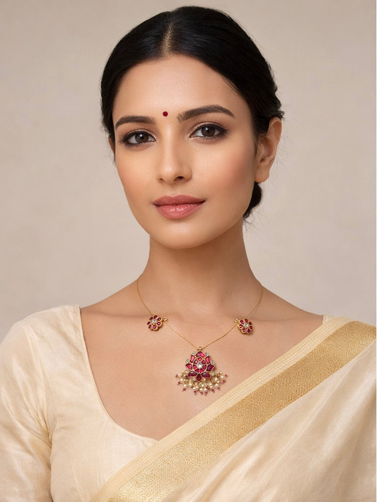 Pendant Necklace with Invisible Chain