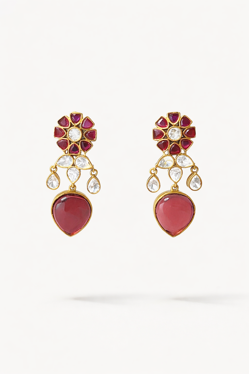 Ruby Blossom Jadau Drops