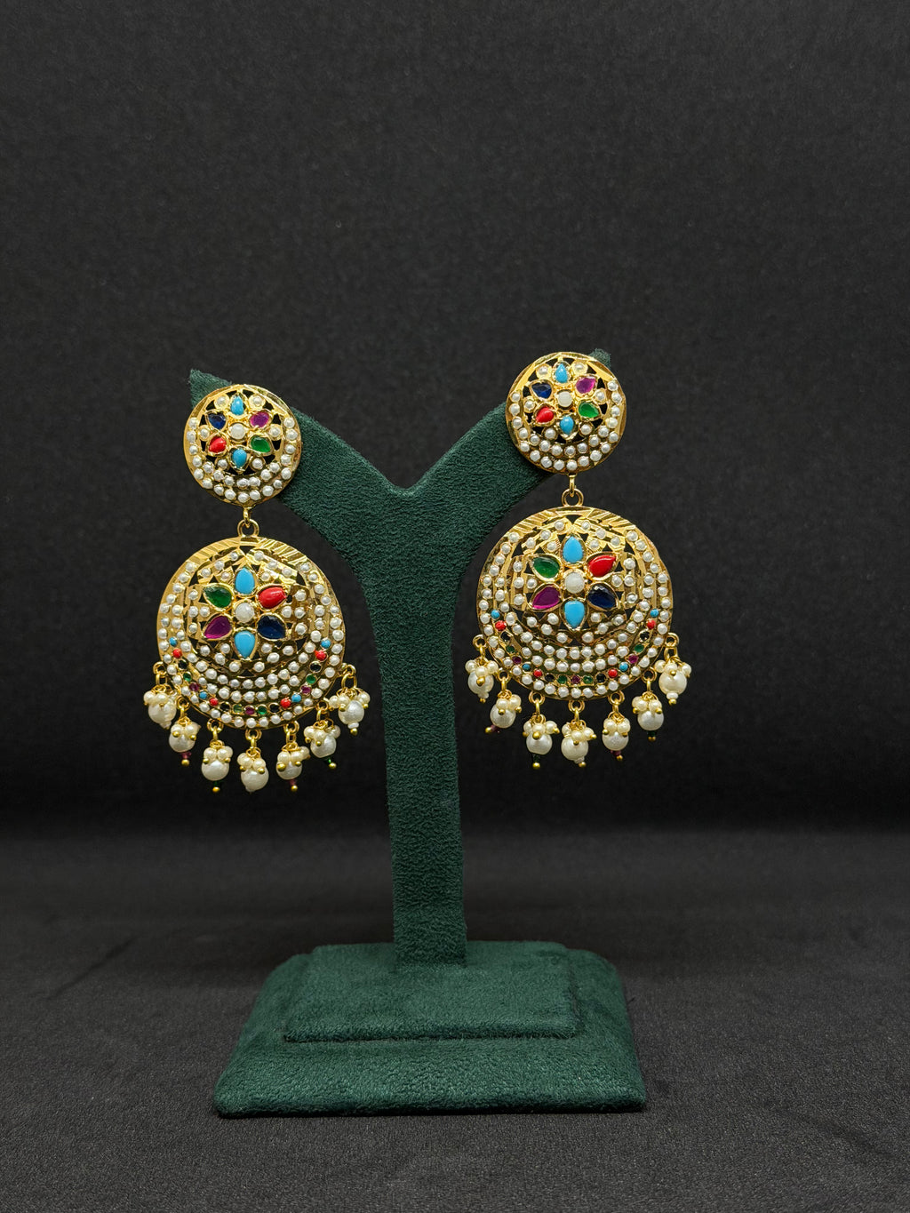 Navratna Jadau Earrings