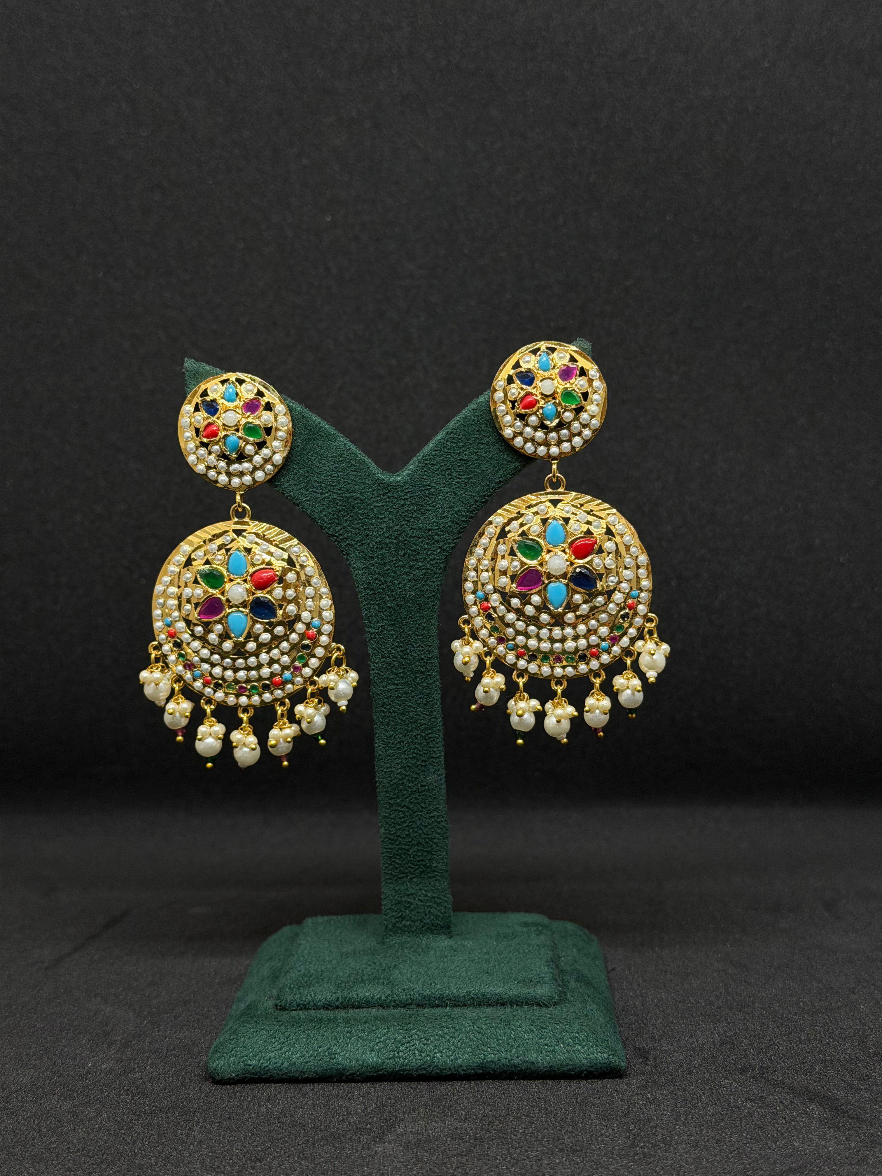 Navratna Jadau Earrings