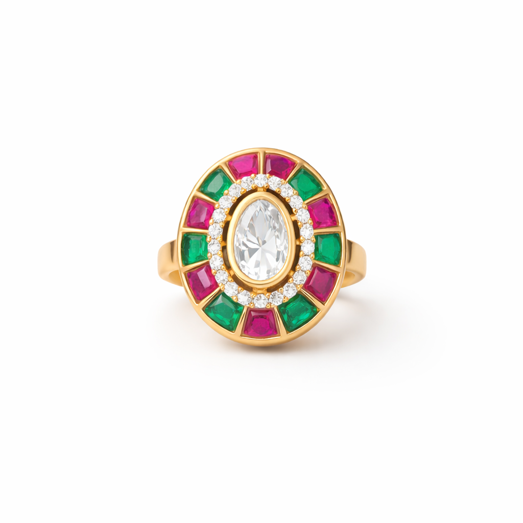 Noor-e-Gul Kundan Statement Ring