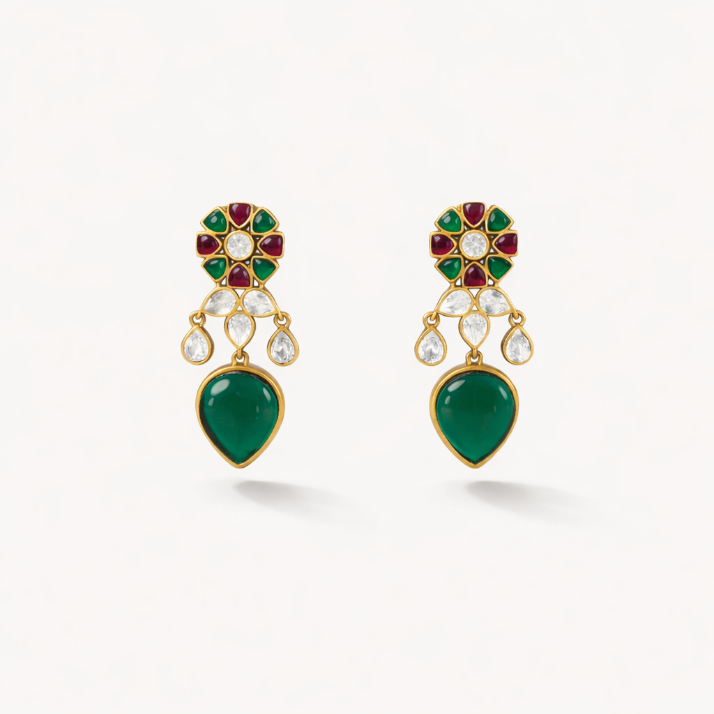 Ruby Blossom Jadau Drops